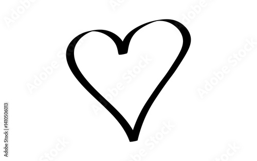 Minimal Love shape brush stock isolated on transparent background, heart PNG file