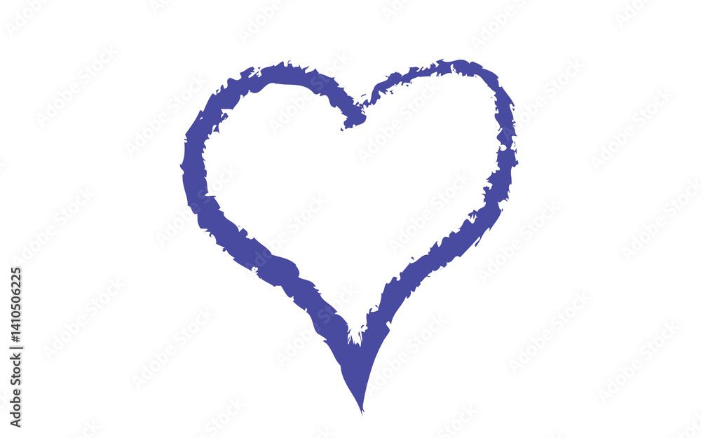 Fototapeta premium Minimal Love shape brush stock isolated on transparent background, heart PNG file