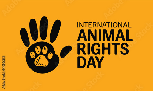 International Animal Rights Day vector illustration celebrated each December. Suitable for banners, holiday posters, cards and background designs focused on animal protection and awareness.