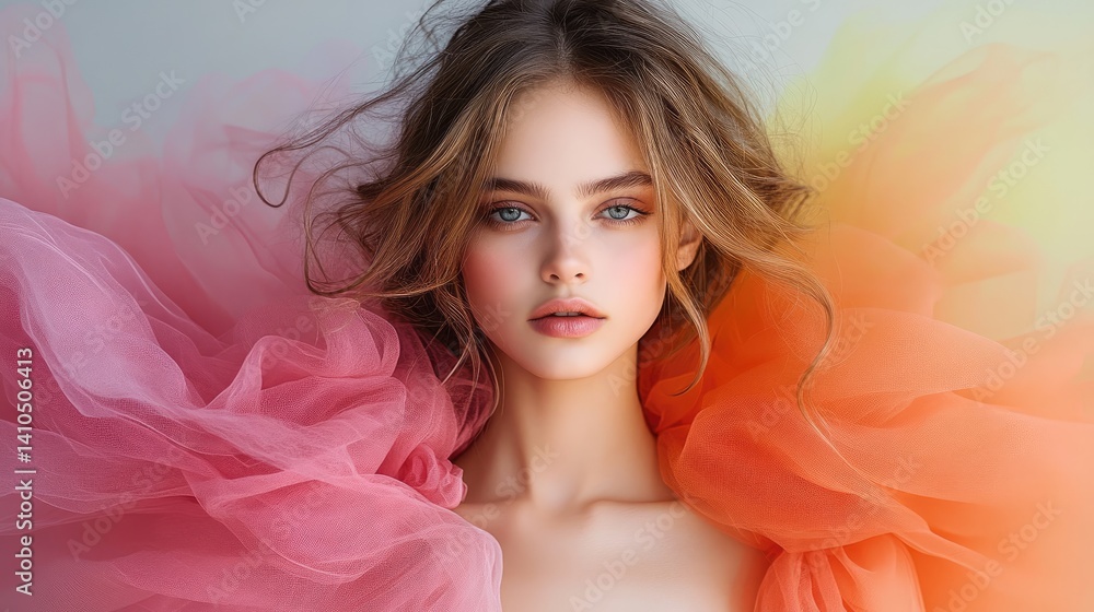 A dreamy pastel fashion editorial featuring layers of tulle and silk. A dreamy pastel fashion editorial featuring layers of tulle and silk.