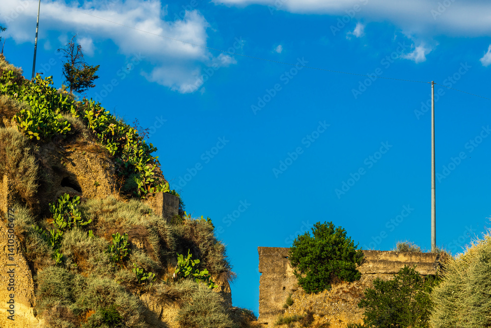 Obraz premium rural countryside landscape during a sunny summer day inside Val d'Agri, Basilicata