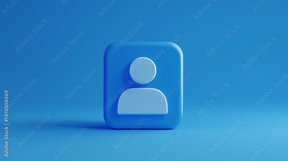 Social add friend contact 3d icon on online communication blue background with user person member avatar symbol or business community profile account sign and internet connection new follower concept. Social add friend contact 3d icon on online communication blue background with user person member avatar symbol or business community profile account sign and internet connection new follower concept.