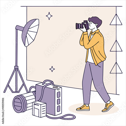 photographer vector art