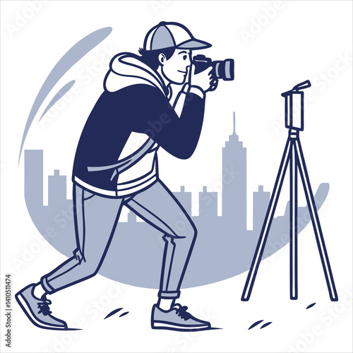 photographer vector art