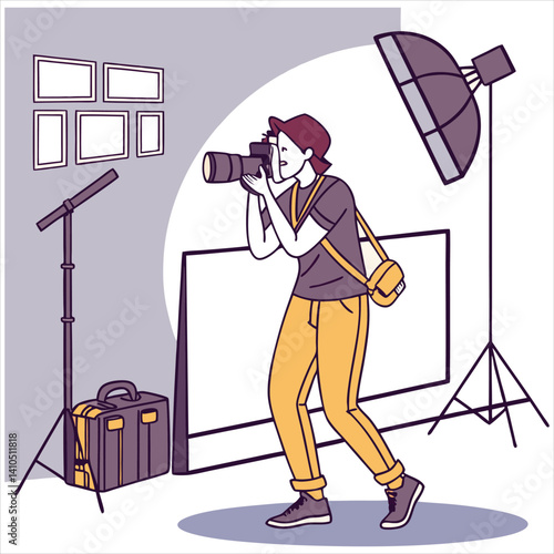 photographer vector art