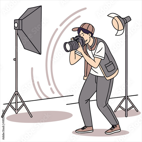 photographer vector art