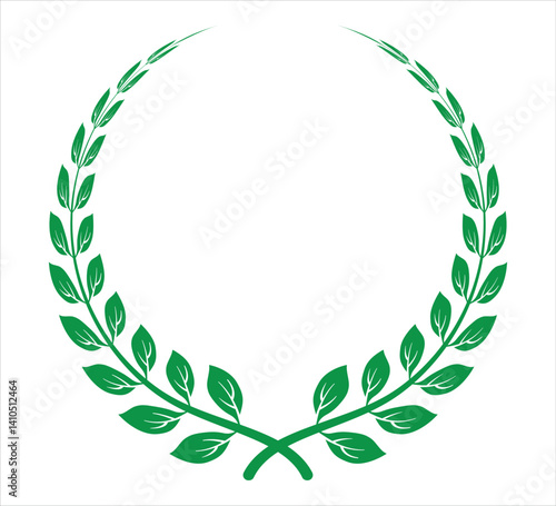 Coloring laurel wreath floral heraldic graphics element design on light background
