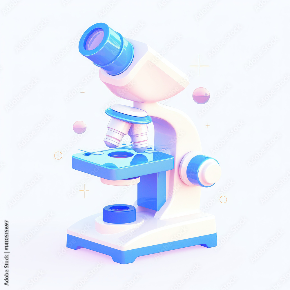 Colorful microscope on a white isolated background. Colorful microscope on a white isolated background.