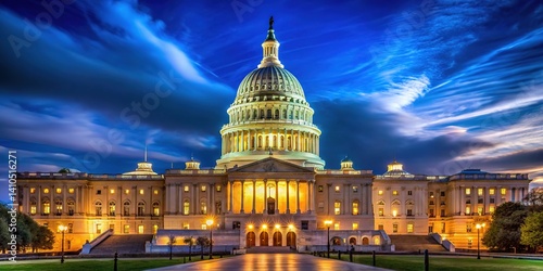 Capitol Building at Night - Majestic Architecture