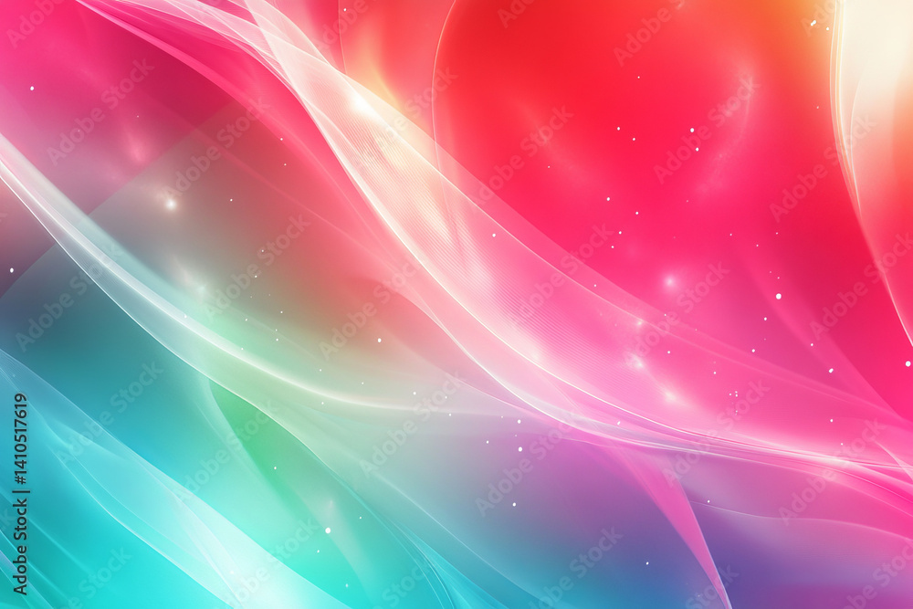 Fototapeta premium Abstract colorful design with flowing curves and sparkling light effects