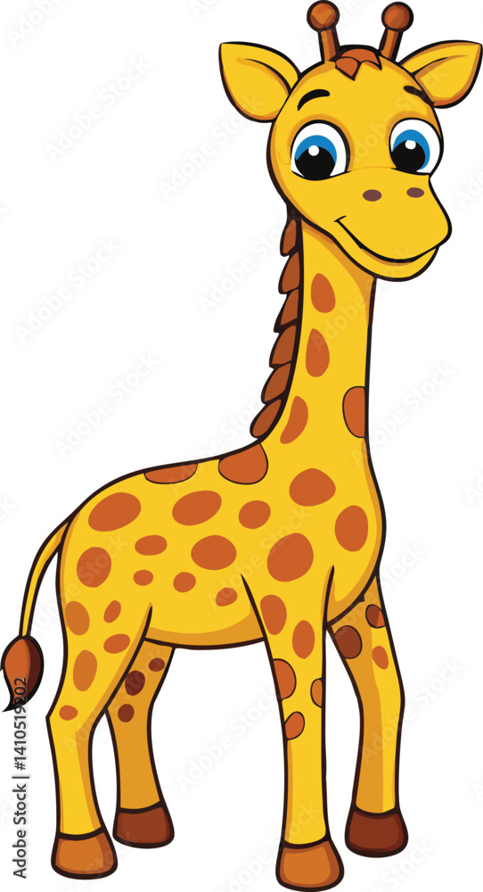 Fototapeta premium giraffe cartoon isolated on white