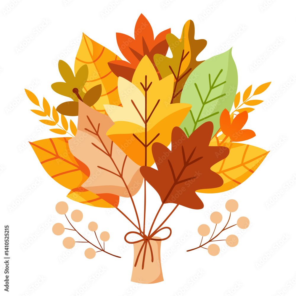 Fototapeta premium Beautiful Autumn Leaves Flower Bouquet Design