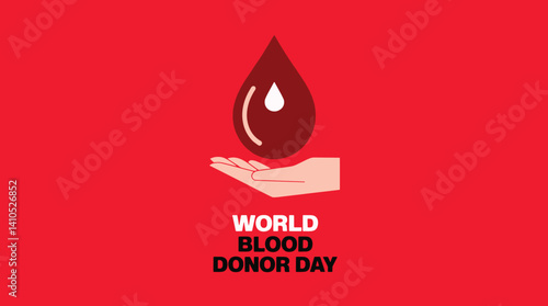 World Blood Donor Day in June. Vector ideal for background, banner, card and poster designs promoting donation awareness and healthcare themes.
