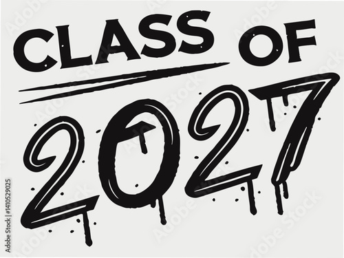 Class Of 2027 Graduation Year Design For T Shirt And Print Merchandise