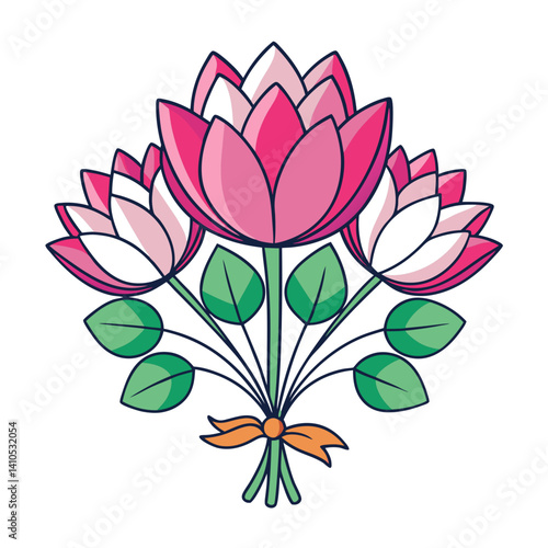  Vibrant Floating Lotus Flower Bouquet Art