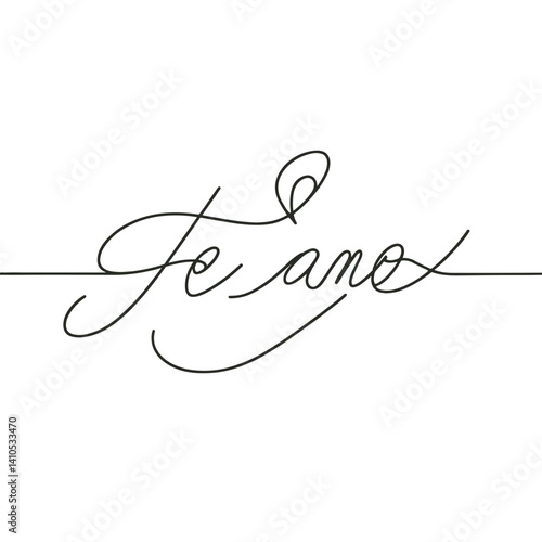 Elegante inscripción cursiva "Te Amo" sobre fondo blanco  