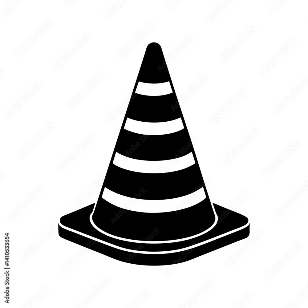 Traffic Cone Silhouette vector illustration Traffic Cone Silhouette vector illustration