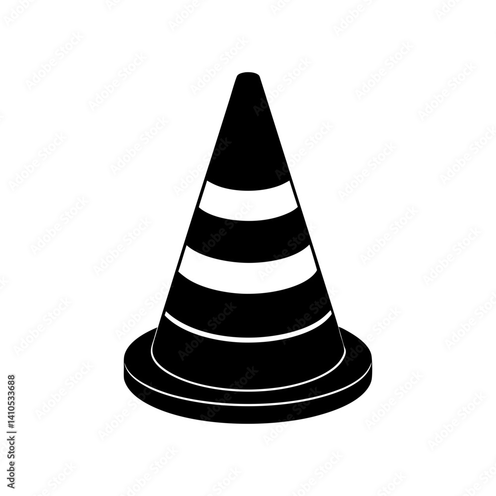 Traffic Cone Silhouette vector illustration