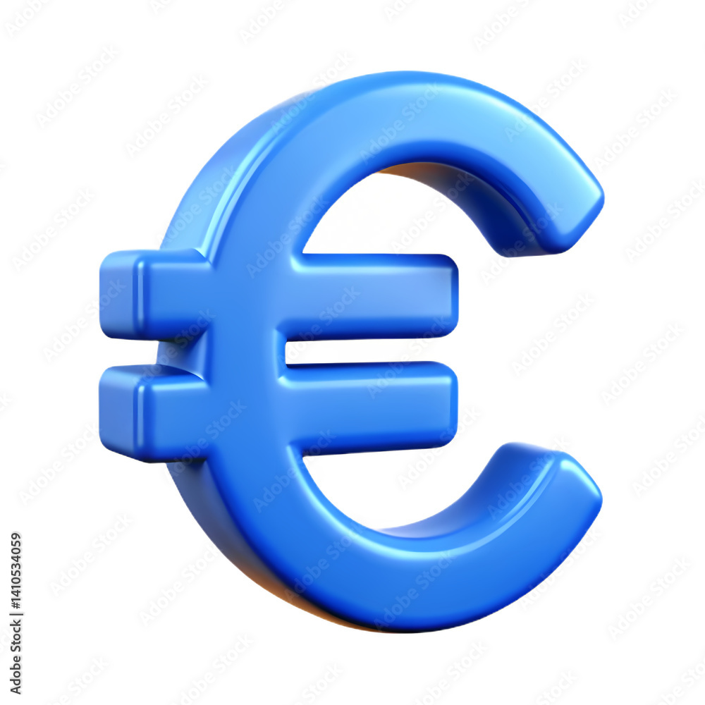 Obraz premium 3d euro sign symbol isolated on transparent background
