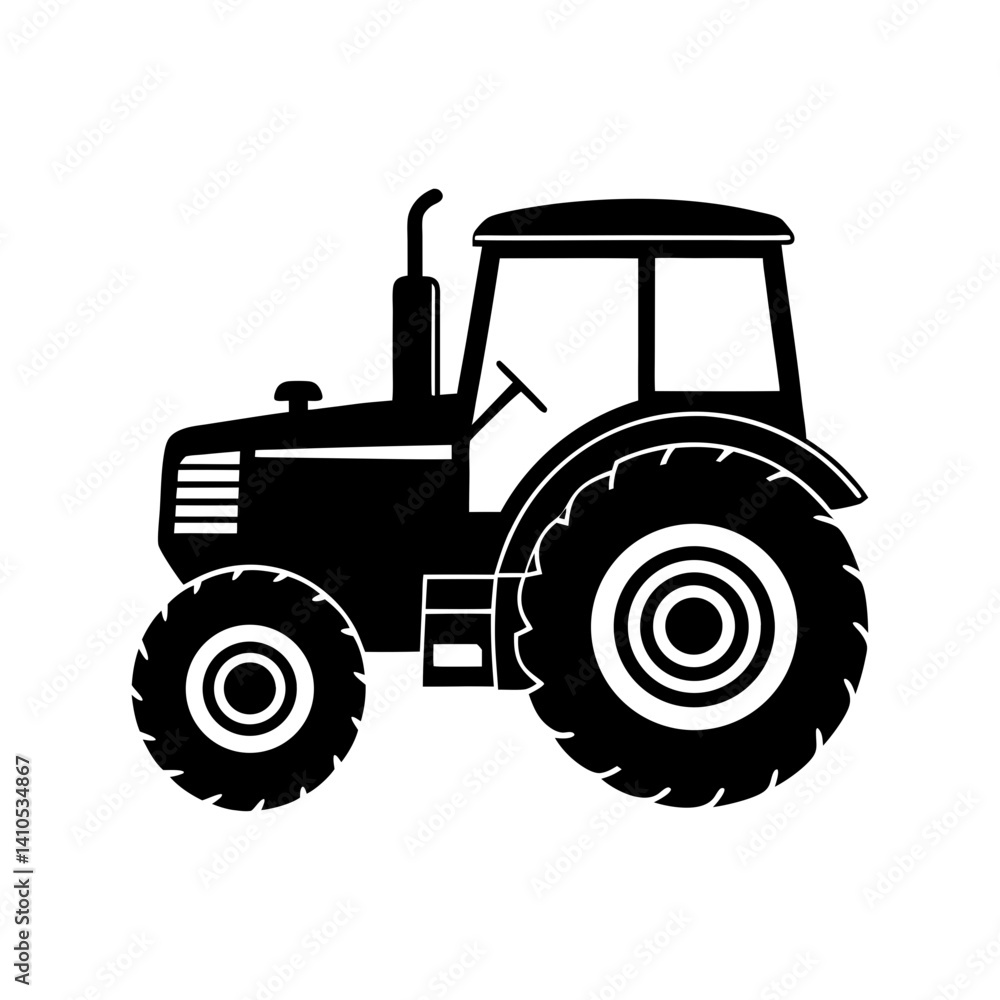 Obraz premium Tractor Silhouette vector illustration