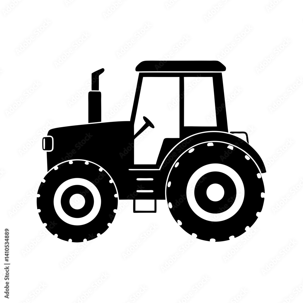 Obraz premium Tractor Silhouette vector illustration