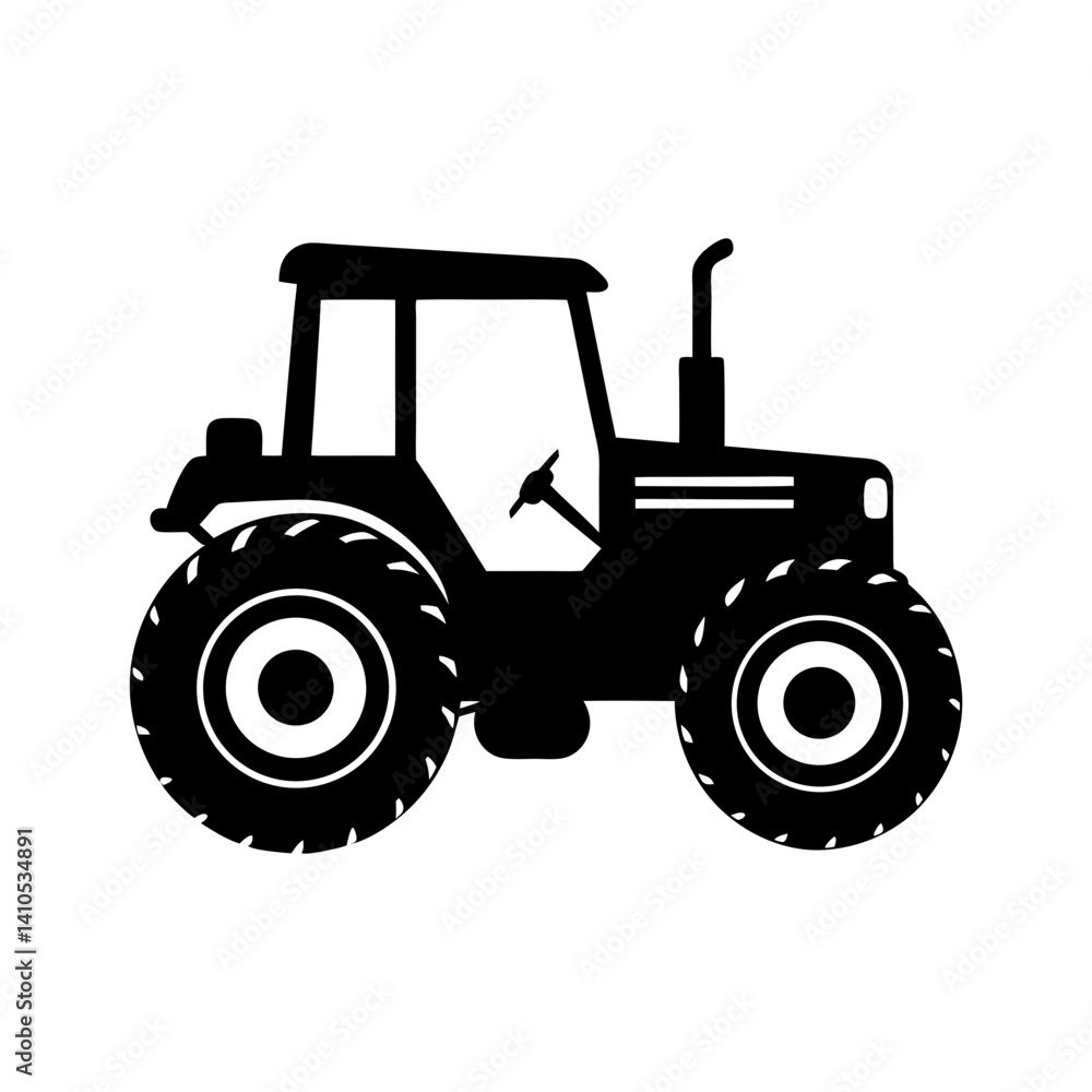 Obraz premium Tractor Silhouette vector illustration