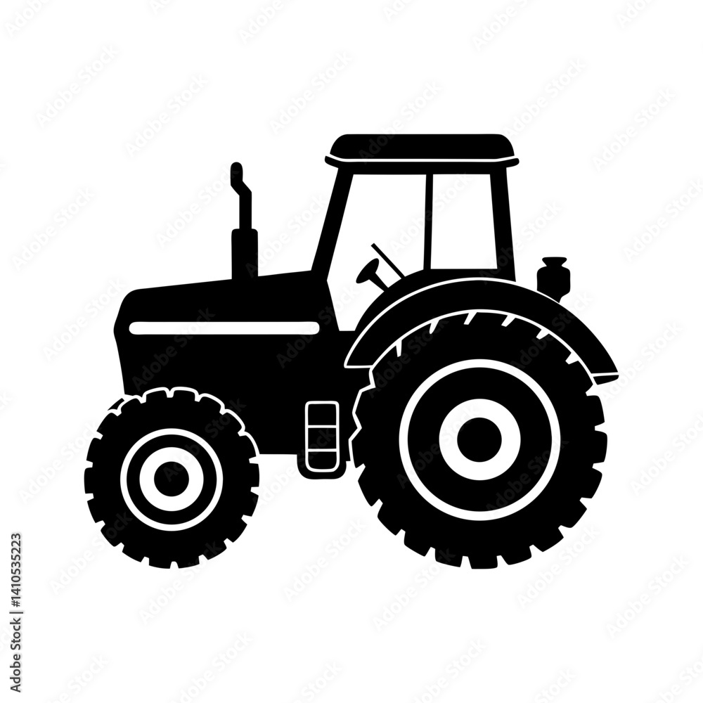 Obraz premium Tractor Silhouette vector illustration