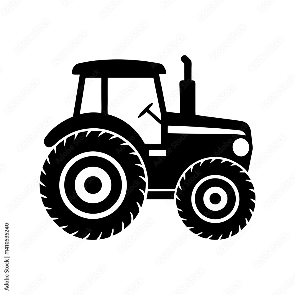 Obraz premium Tractor Silhouette vector illustration