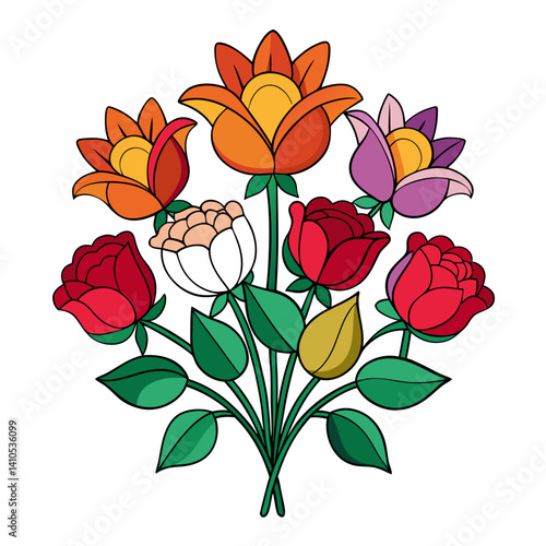  Vibrant Jewel of the Nile Bouquet Illustration