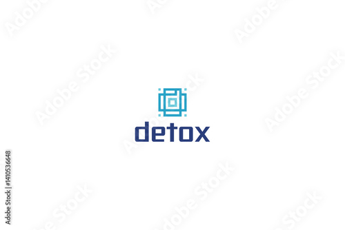 Letter d modern technological pixel detox logo 