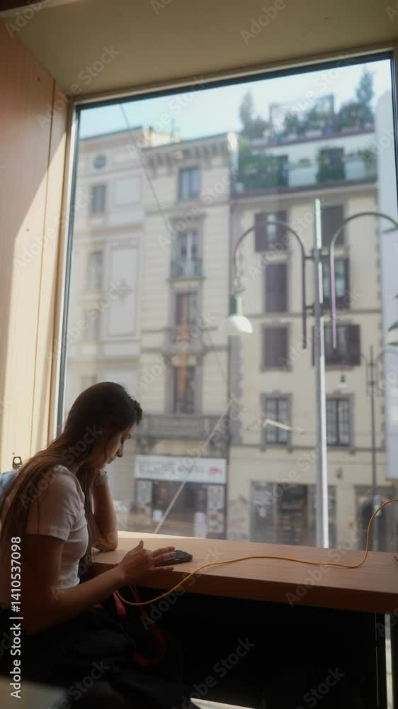 Thoughtful Moments by the Window in a Cozy Caf Thoughtful Moments by the Window in a Cozy Caf