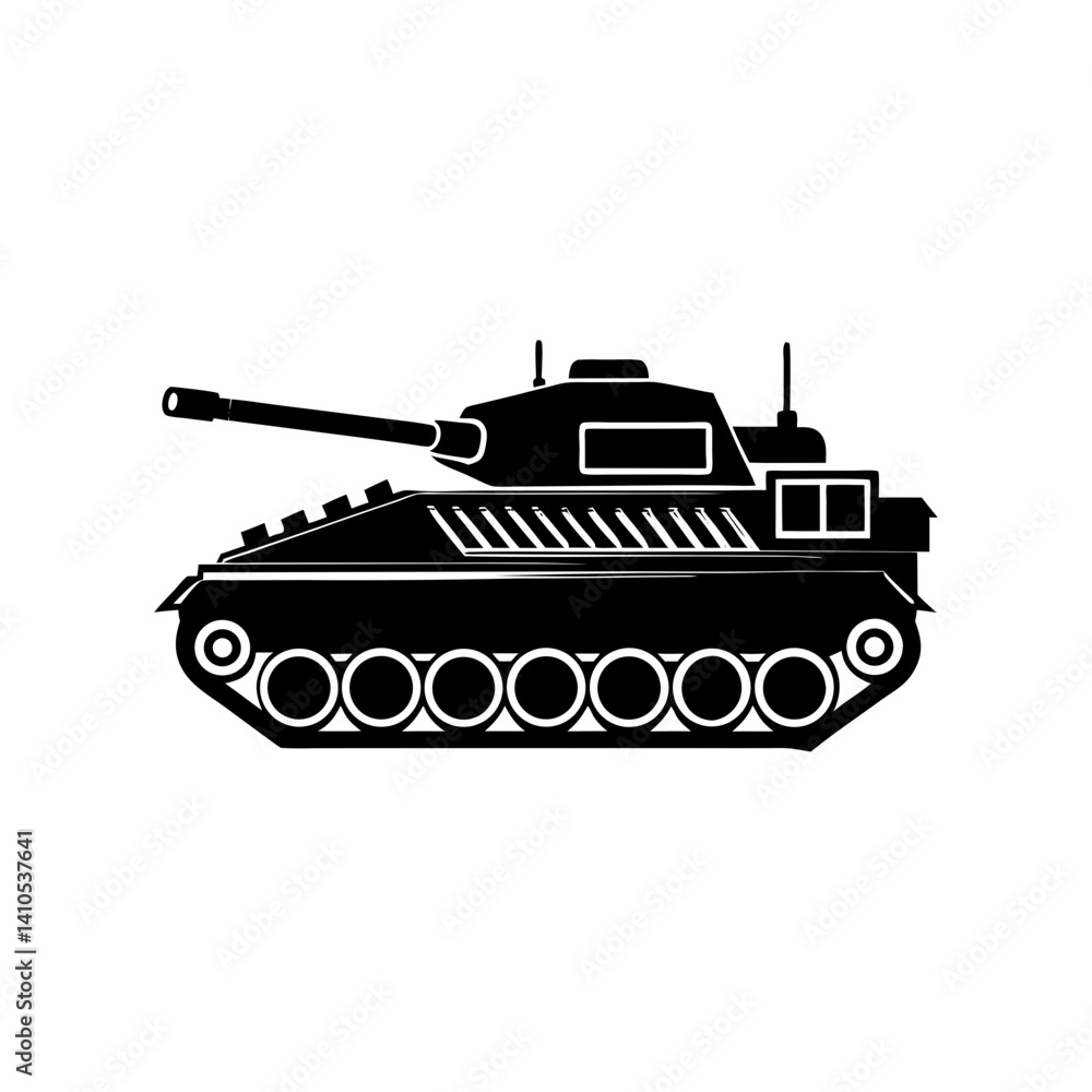 Fototapeta premium Tank Silhouette vector illustration
