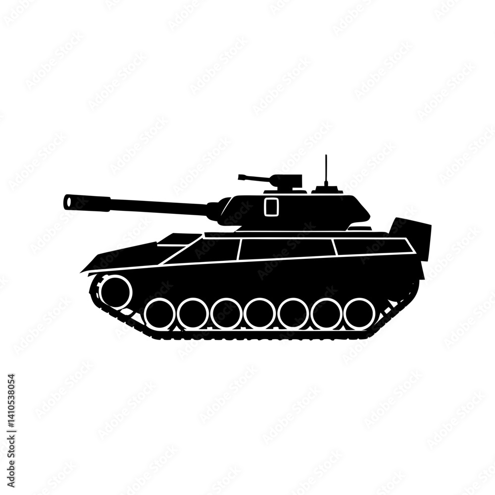 Fototapeta premium Tank Silhouette vector illustration