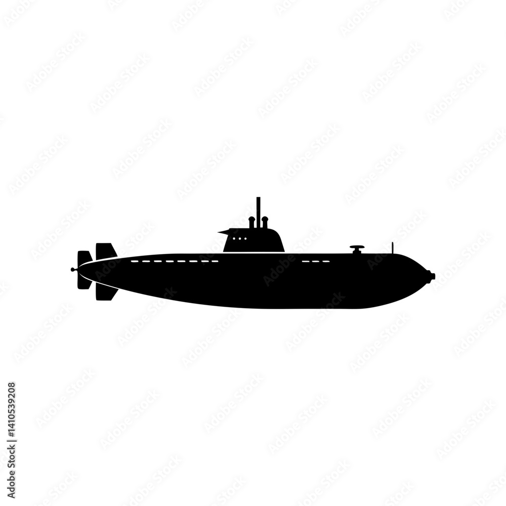 Obraz premium Submarine Silhouette vector illustration