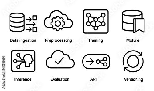 outline vector icons of heart in nature: heart-shaped leaf, heart cloud, heart flower, tree with heart, mountain with heart, sun and heart, heart-shaped rock, rain with heart., set of line style