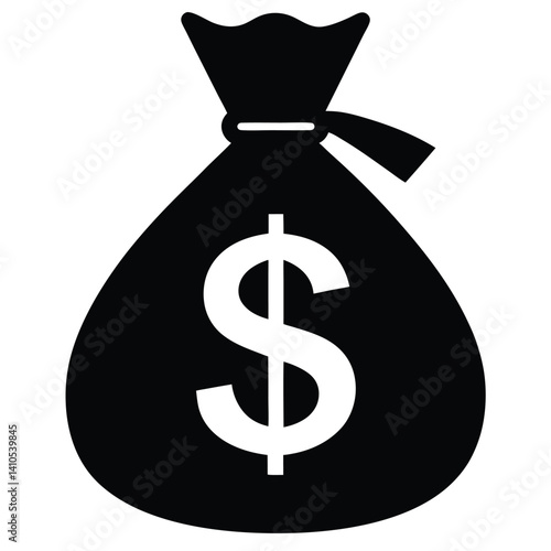 Money sack vector icon for banking projects