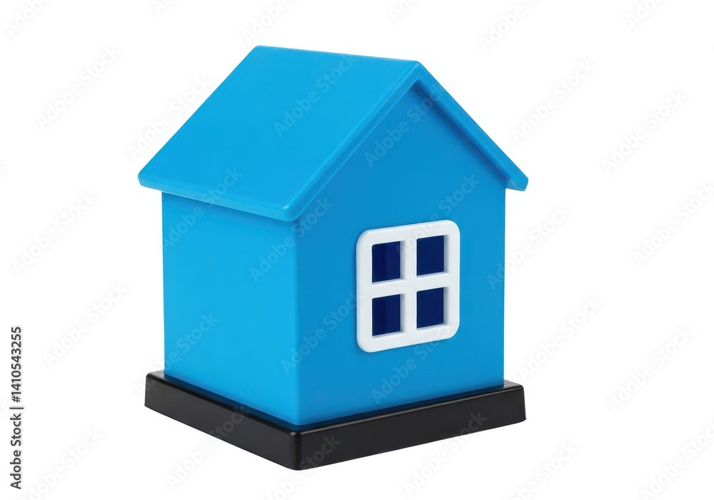 Blue house model home real estate property architecture toy isolated on white background Blue house model home real estate property architecture toy isolated on white background