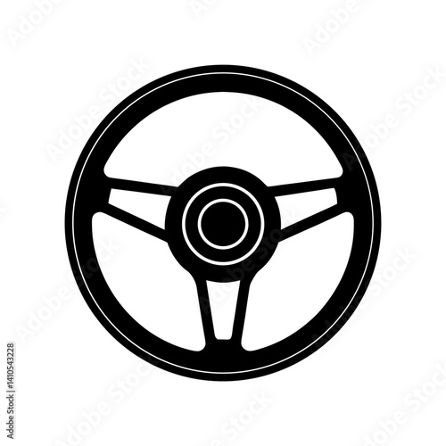 Steering Wheel Silhouette vector illustration