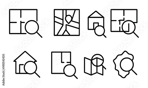 outline vector icons of network settings: signal tower, 4G, LTE, VPN, Wi-Fi, hotspot, network map, connectivity. set of line style icons in a modern, minimalist design.