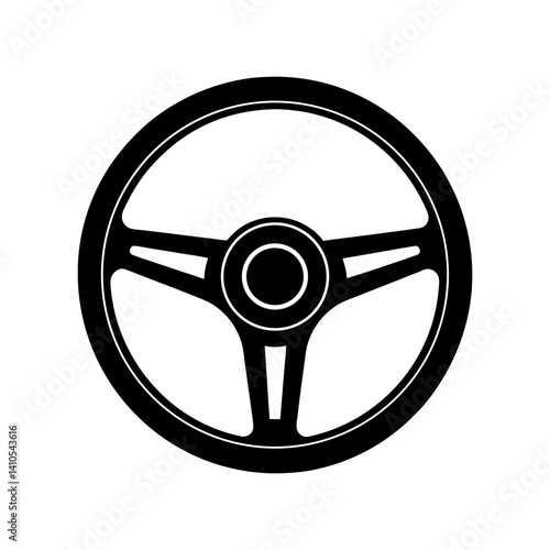 Steering Wheel Silhouette vector illustration