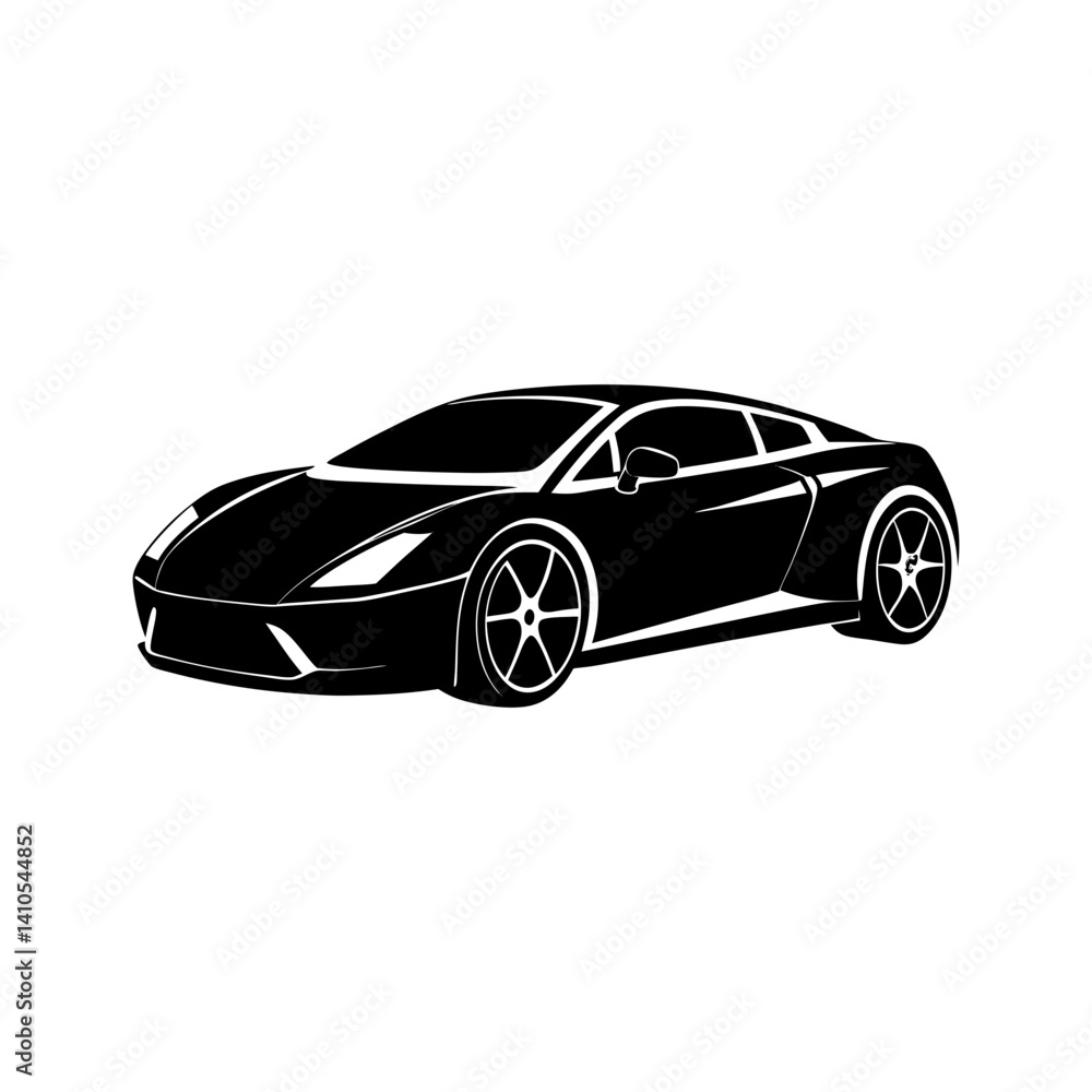 Naklejka premium Sports Car Silhouette vector illustration