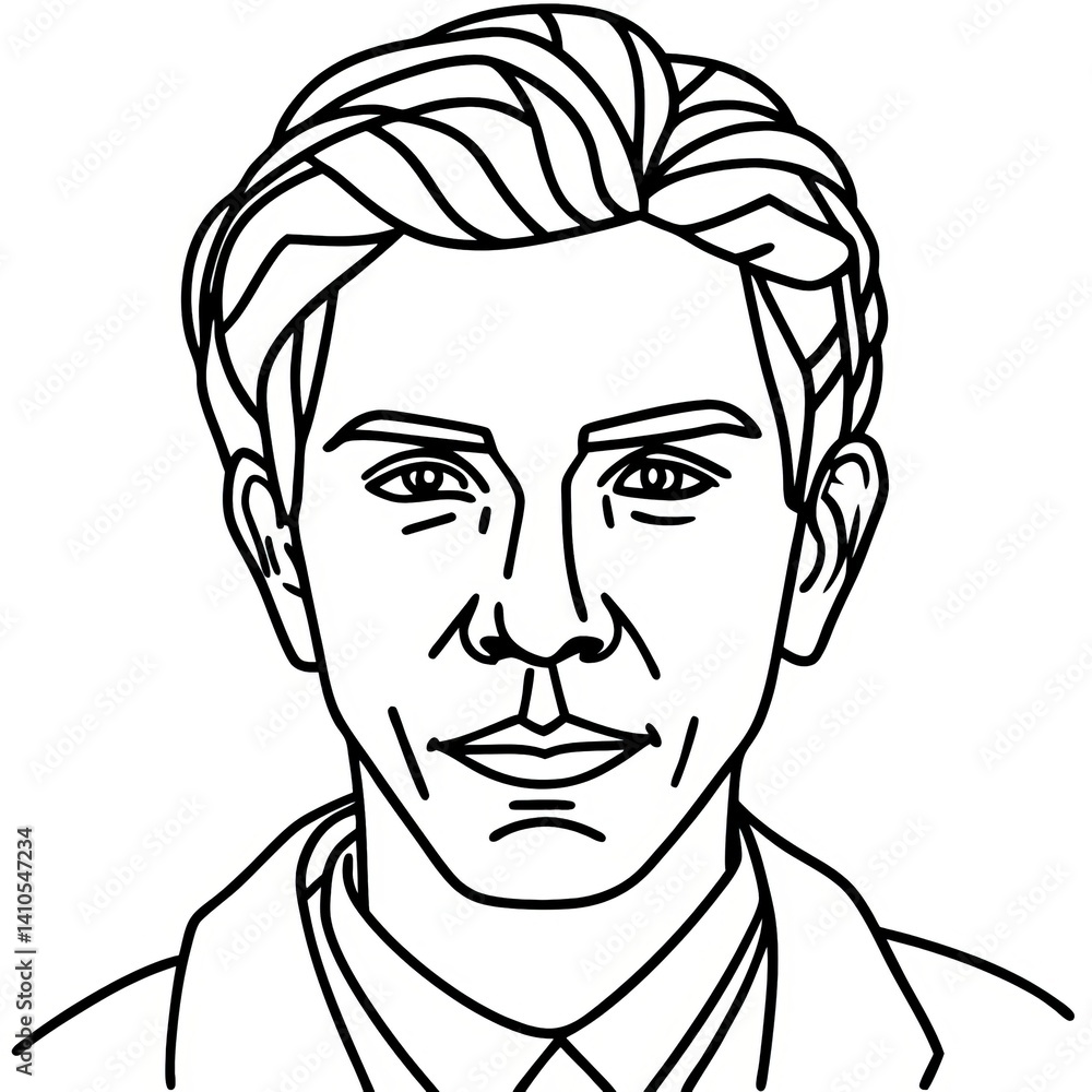 One-Line Portrait Drawing Man,Woman,Boy,Girl face One-Line Portrait Drawing Man,Woman,Boy,Girl face