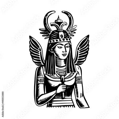 Ancient hathor goddess illustration of hathor goddess