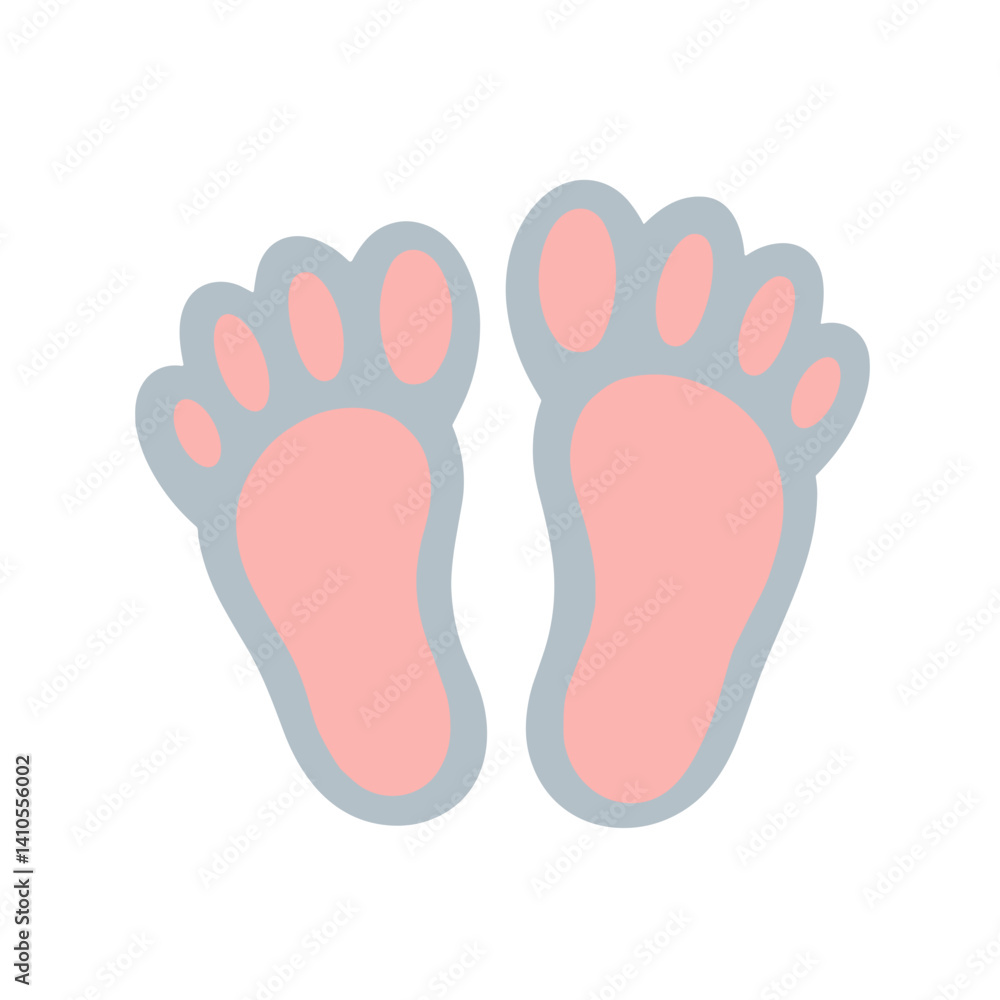 Obraz premium Footprints illustration on a light background