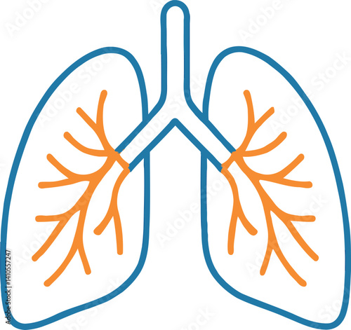 Pneumonia Vector Illustration Human Lungs