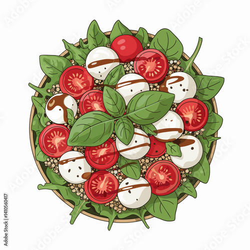 Caprese Quinoa Bowl with Tomatoes and Mozzarella