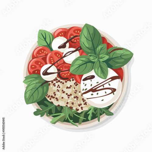 Caprese Quinoa Bowl with Tomatoes and Mozzarella