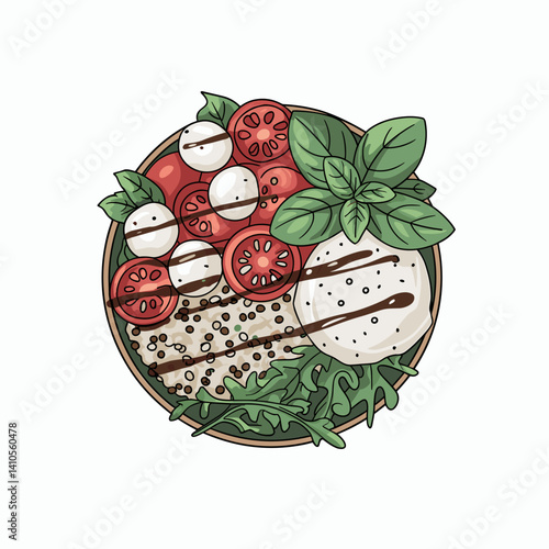 Caprese Quinoa Bowl with Tomatoes and Mozzarella