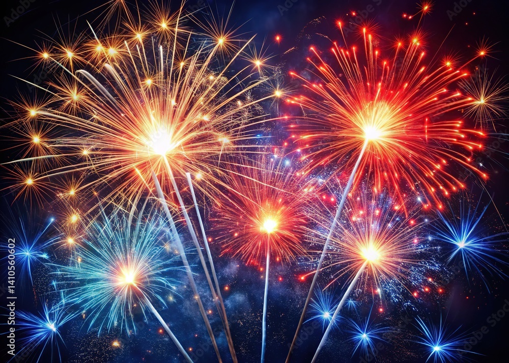 Naklejka premium Fourth of July Sparkler Fireworks Patriotism Celebration