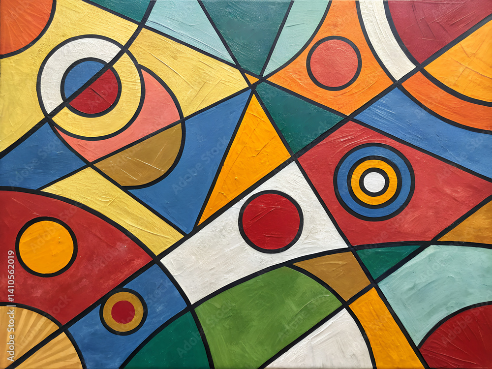 Fototapeta premium Abstract colorful design with mosaic pattern and retro texture